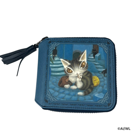 <アウトレット> ラウンド2つ折り財布 青い街 わちふぃーるど