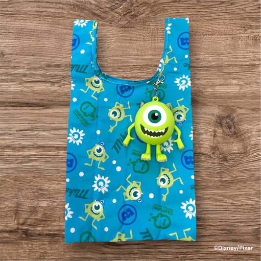 ポーチ付きエコバッグ ソリッドライトブルー モンスターズ・インク マイク