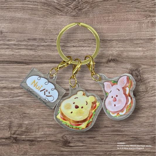 Nuiパン 3連アクリルキーホルダー サンドウィッチ くまのプーさん