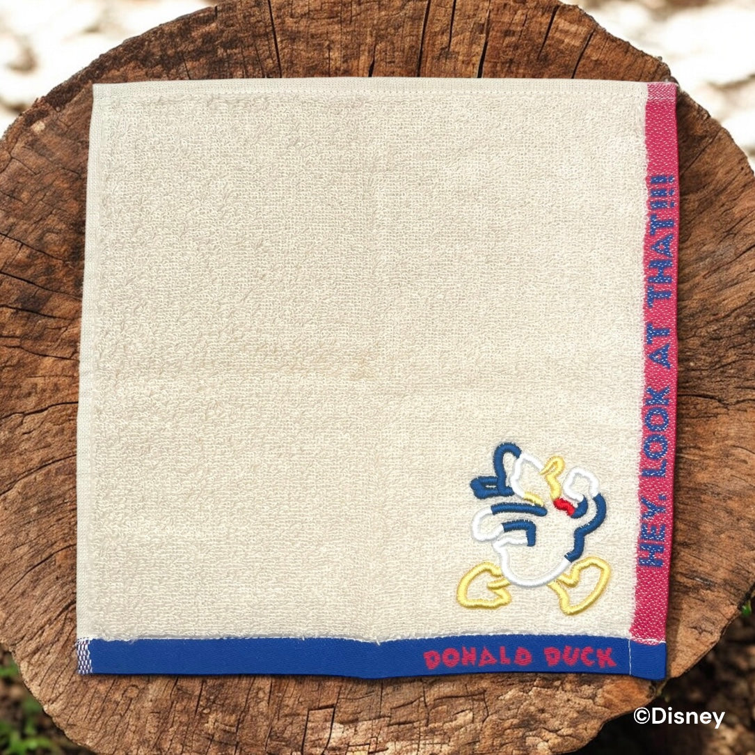 ミニタオル　ベージュカラーライン　ドナルドダック