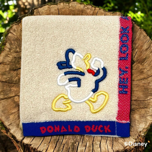 ミニタオル　ベージュカラーライン　ドナルドダック