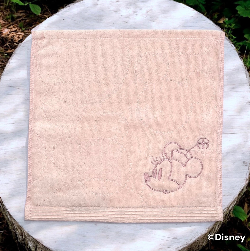 ミニタオル　シンプルピンク　ミニーマウス