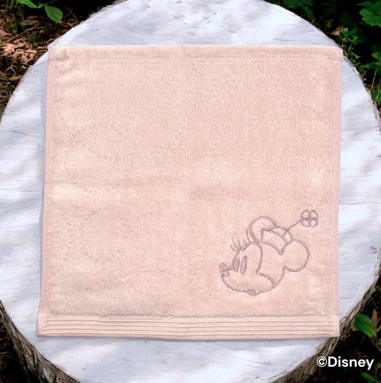 ミニタオル　シンプルピンク　ミニーマウス