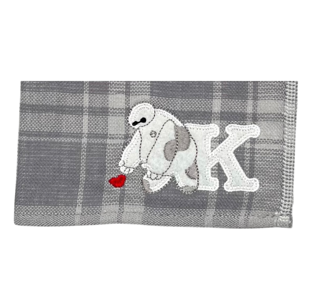 タオルハンカチ　イニシャルチェック　ベイマックス（K）