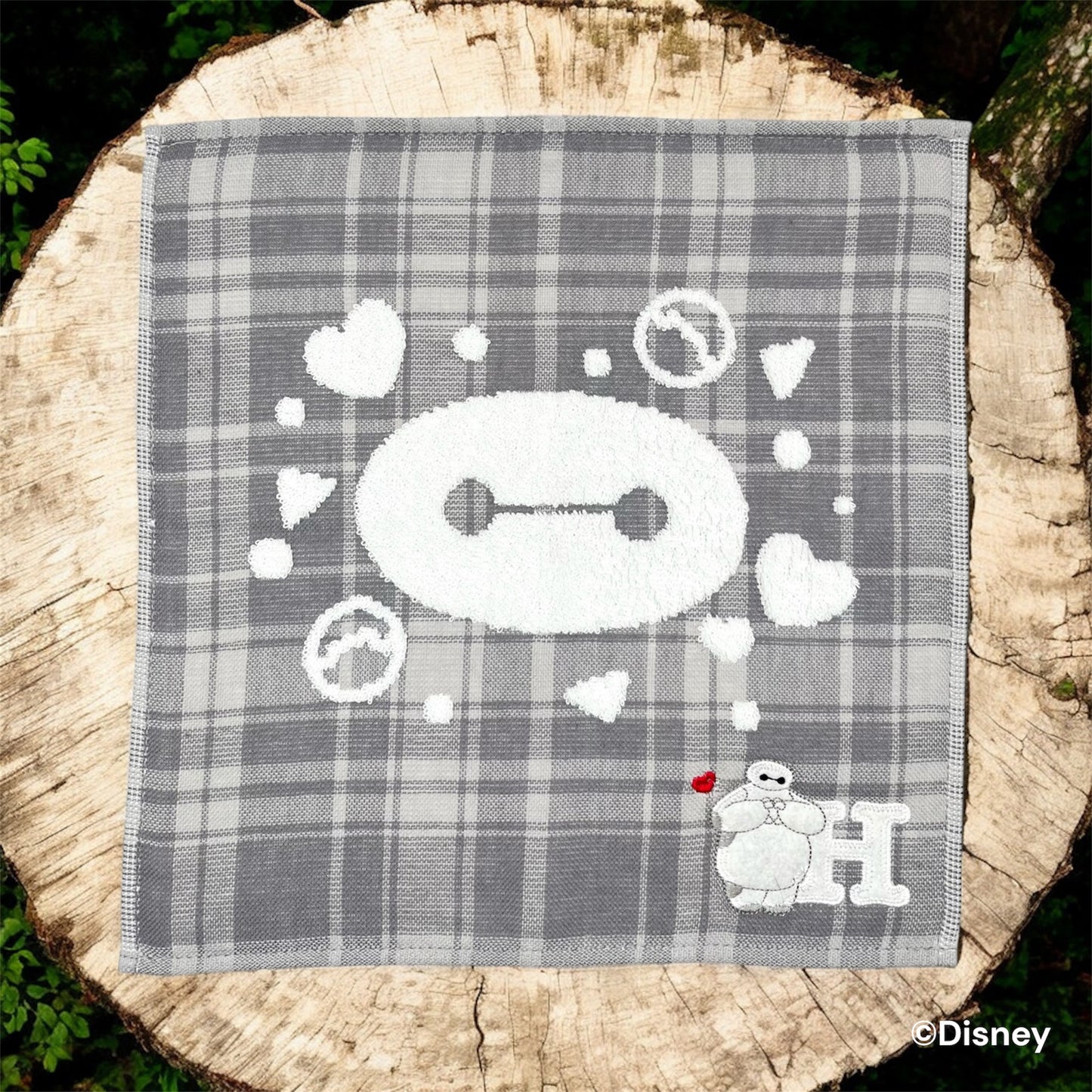 タオルハンカチ　イニシャルチェック　ベイマックス（H）