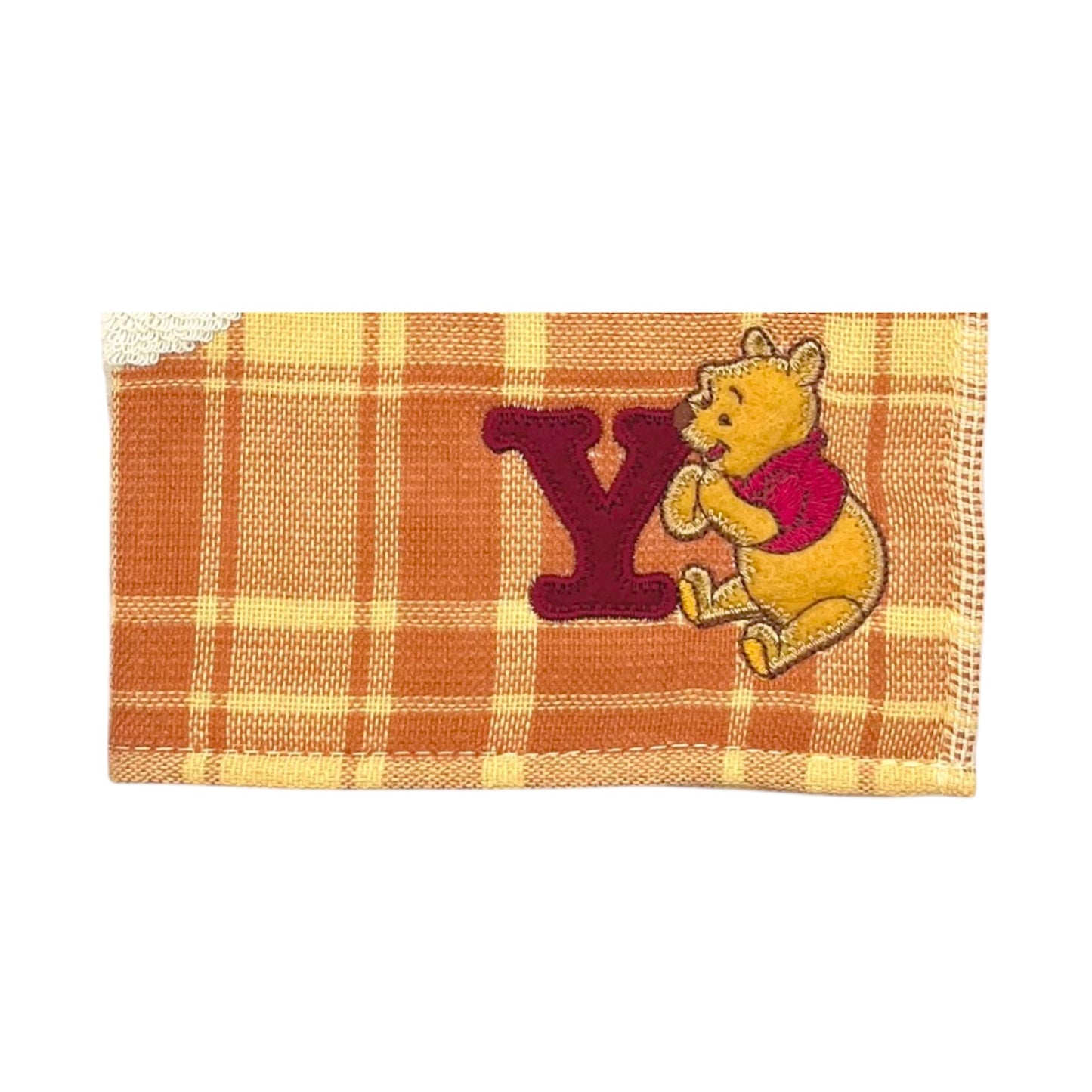 タオルハンカチ　イニシャルチェック　プー（Y）