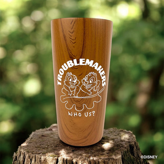 木目真空タンブラー　チップ＆デール