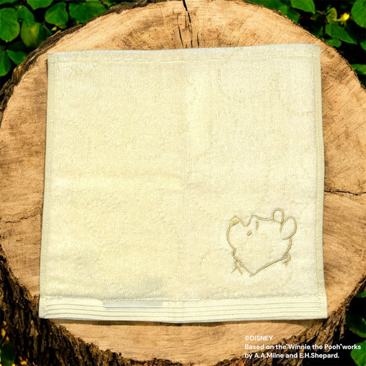 ミニタオル　シンプルイエロー　くまのプーさん