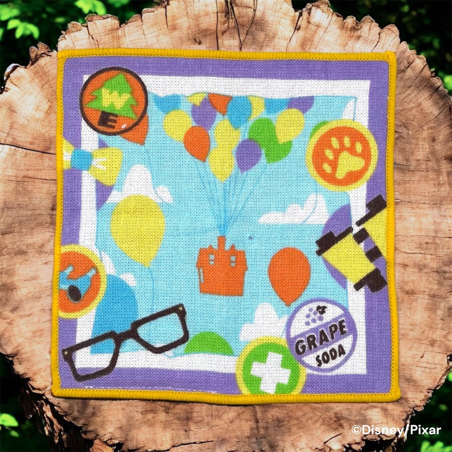 豆タオル　メニーバルーン　カールじいさんの空飛ぶ家