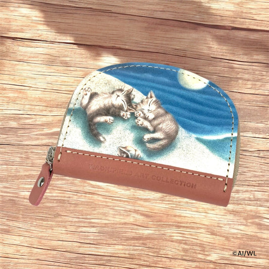 アート小銭入れ＃3　遊び疲れた二人　わちふぃーるど