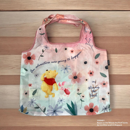 折りたたみエコバッグ　くまのプーさん　Flower path