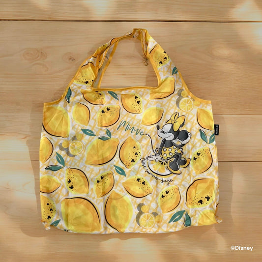 折りたたみエコバッグ　ミニーマウス　レモン