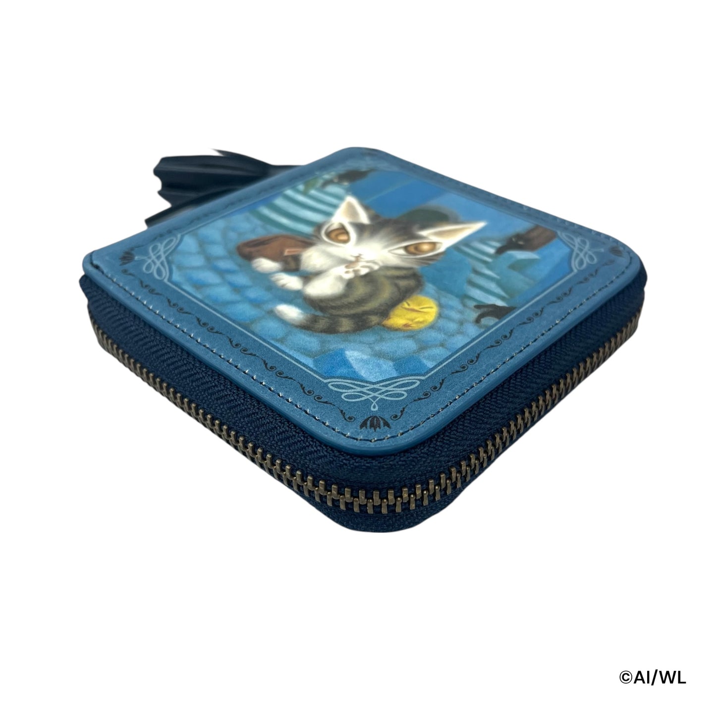 ＜アウトレット＞　ラウンド２つ折り財布　青い街　わちふぃーるど