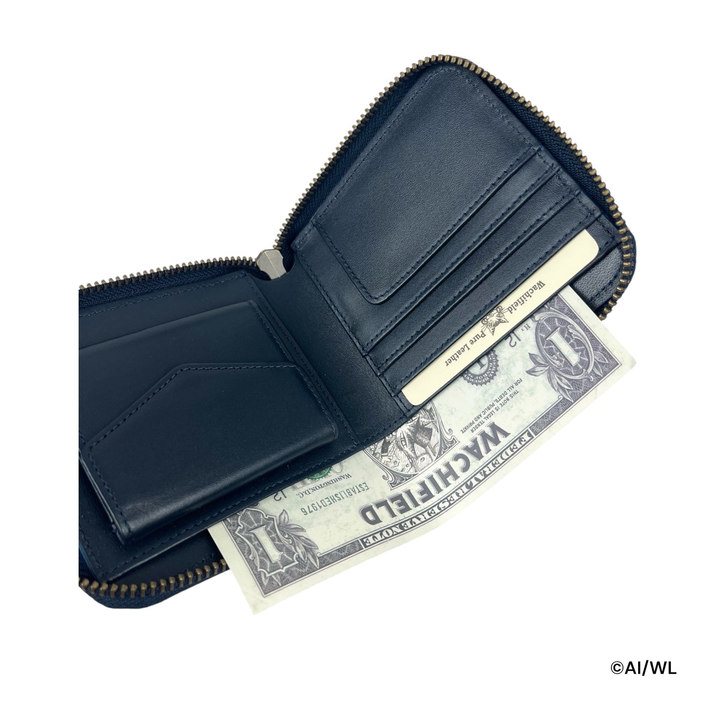 ＜アウトレット＞　ラウンド２つ折り財布　青い街　わちふぃーるど