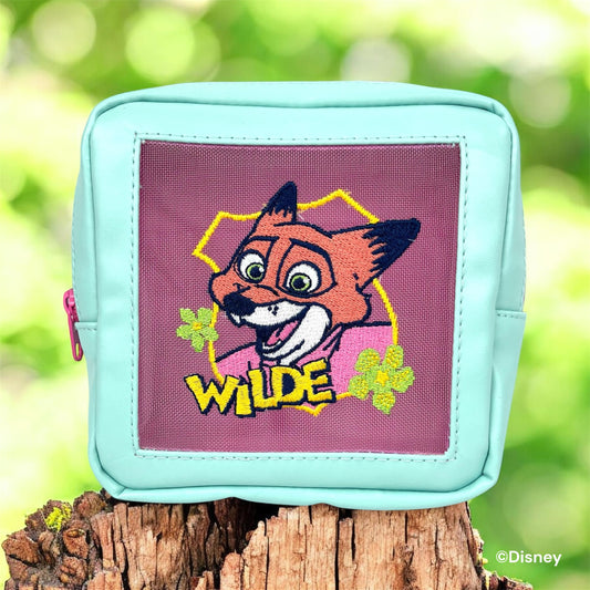 合皮メッシュ刺繍ポーチ　ズートピア　ニック・ワイルド