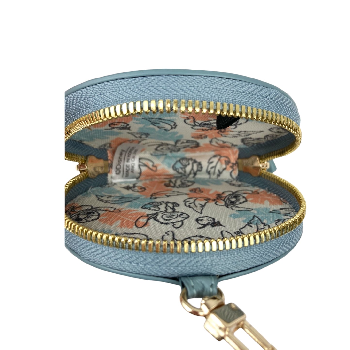 本革ラウンドポーチ　リロ＆スティッチ　オスマシ