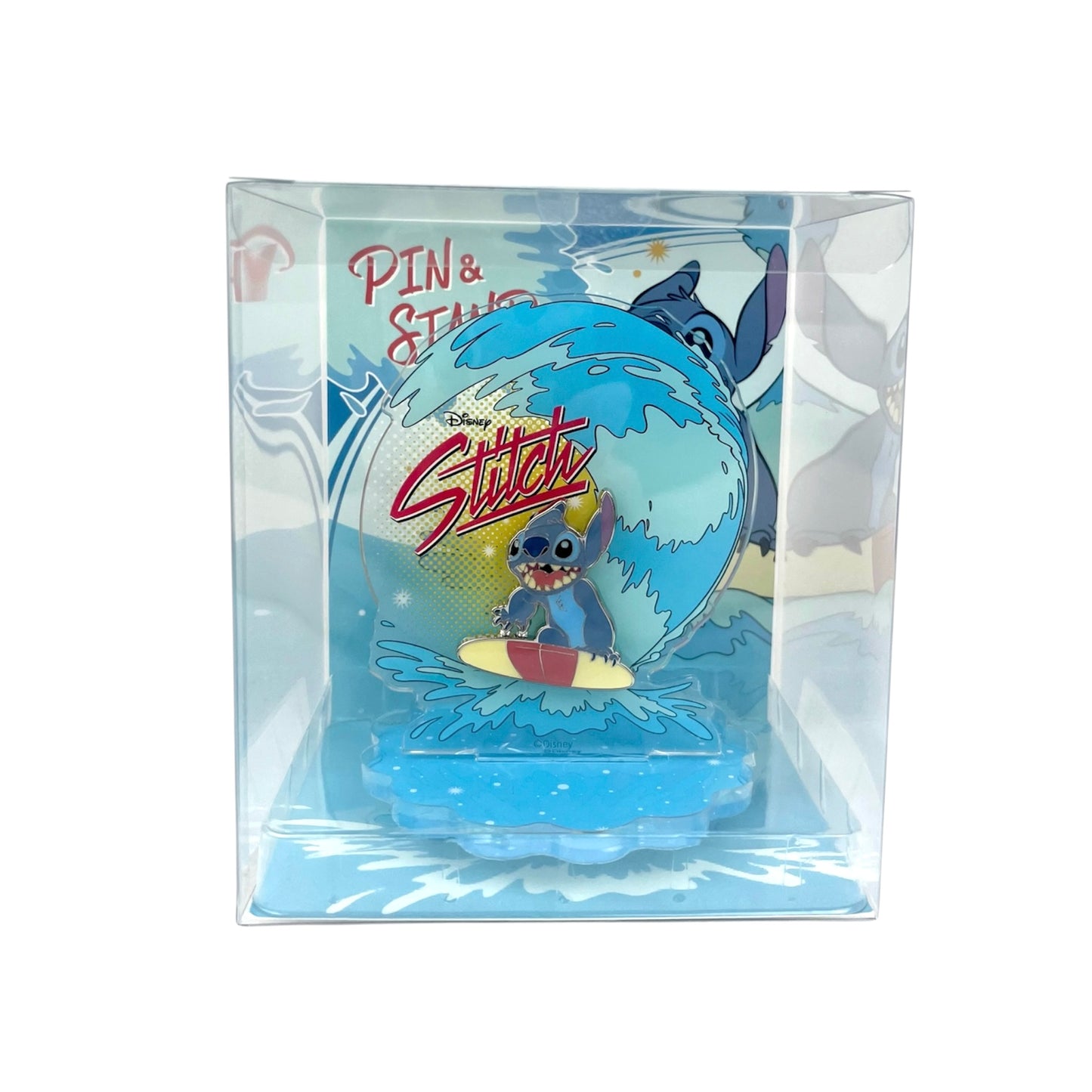 飾れるピンズ　リロ＆スティッチ　波乗りスティッチ