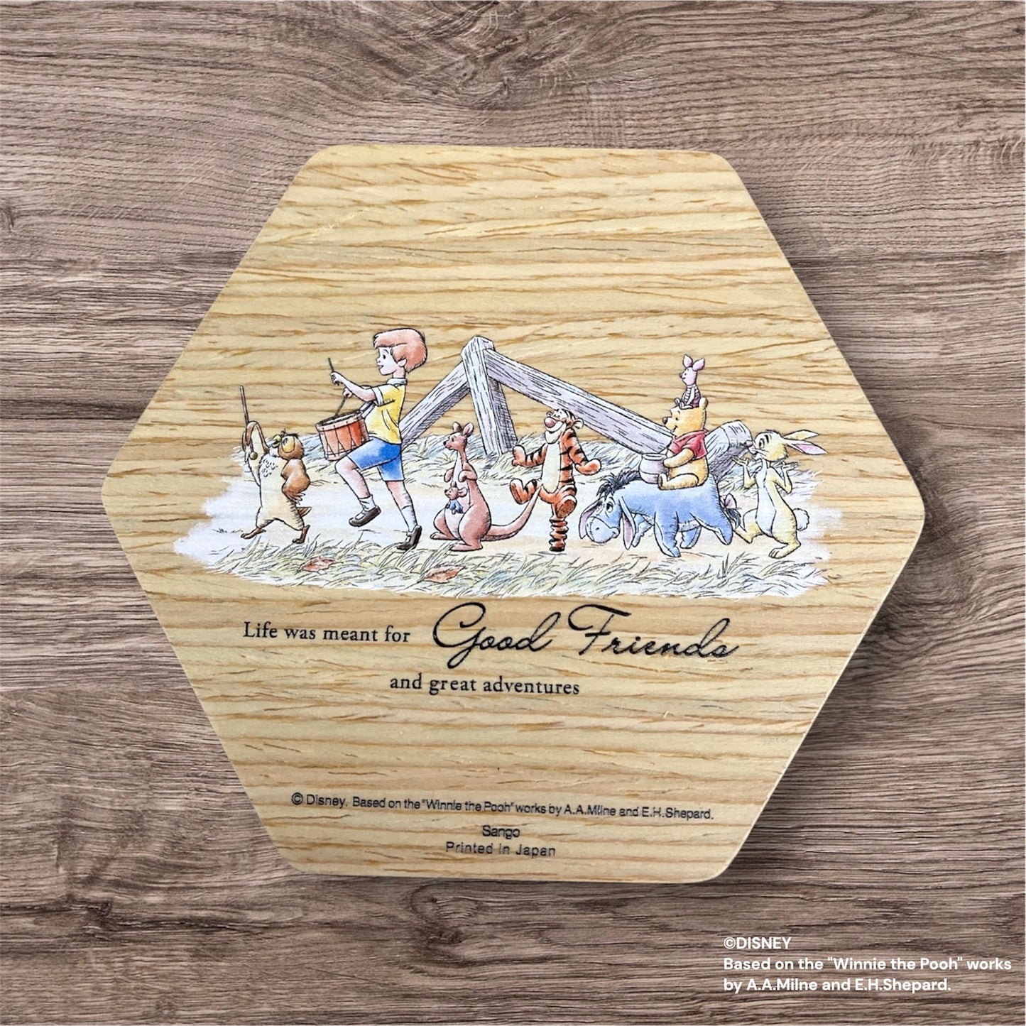 木製コースター　Good friends　くまのプーさん