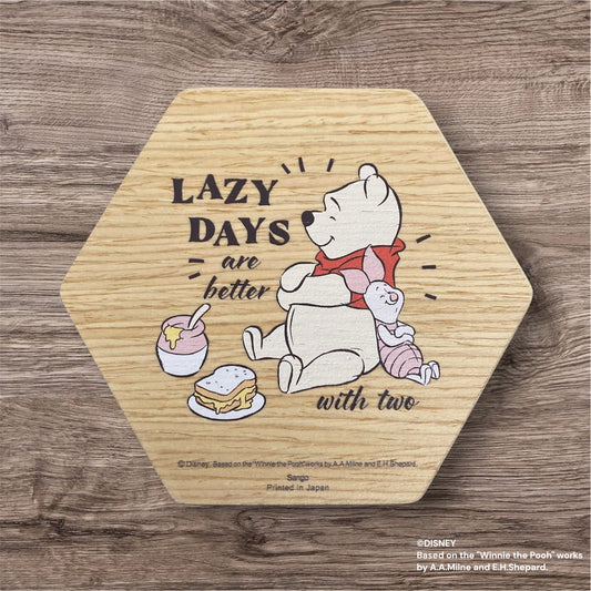 木製コースター　LAZY DAYS　くまのプーさん