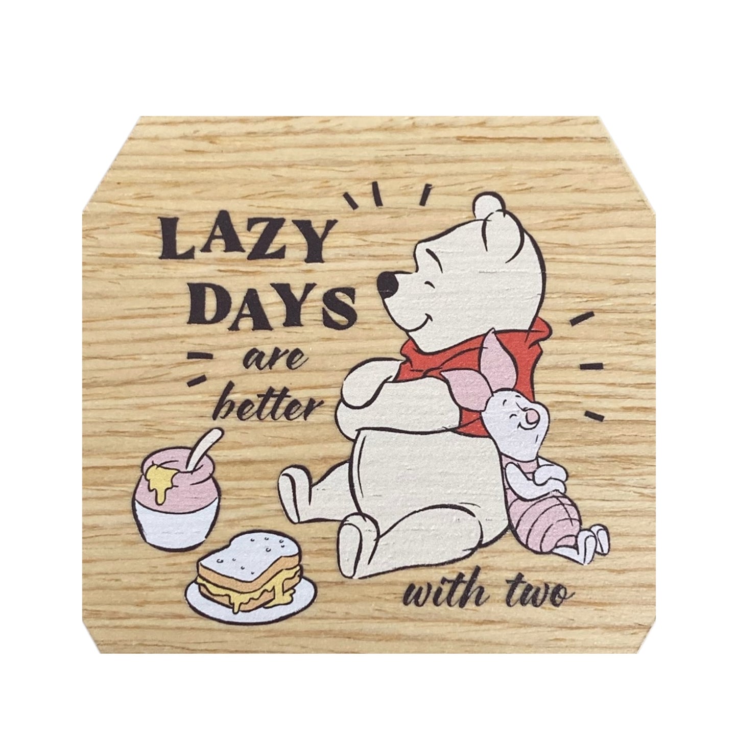 木製コースター　LAZY DAYS　くまのプーさん
