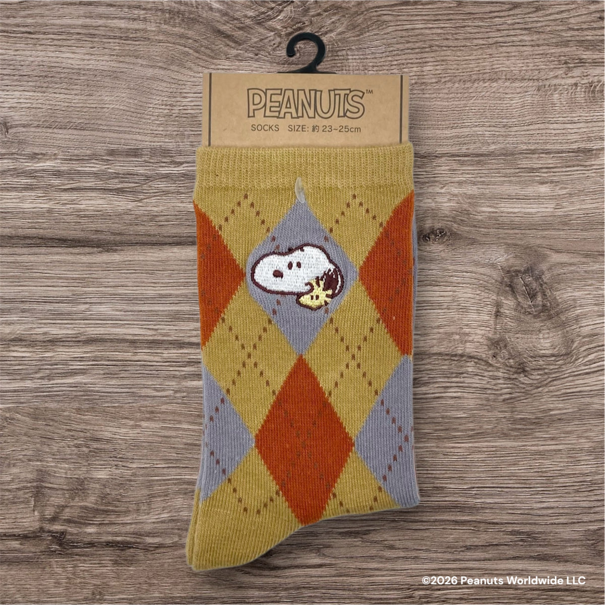 刺繍クルーソックス　ピーナッツ　フタリ
